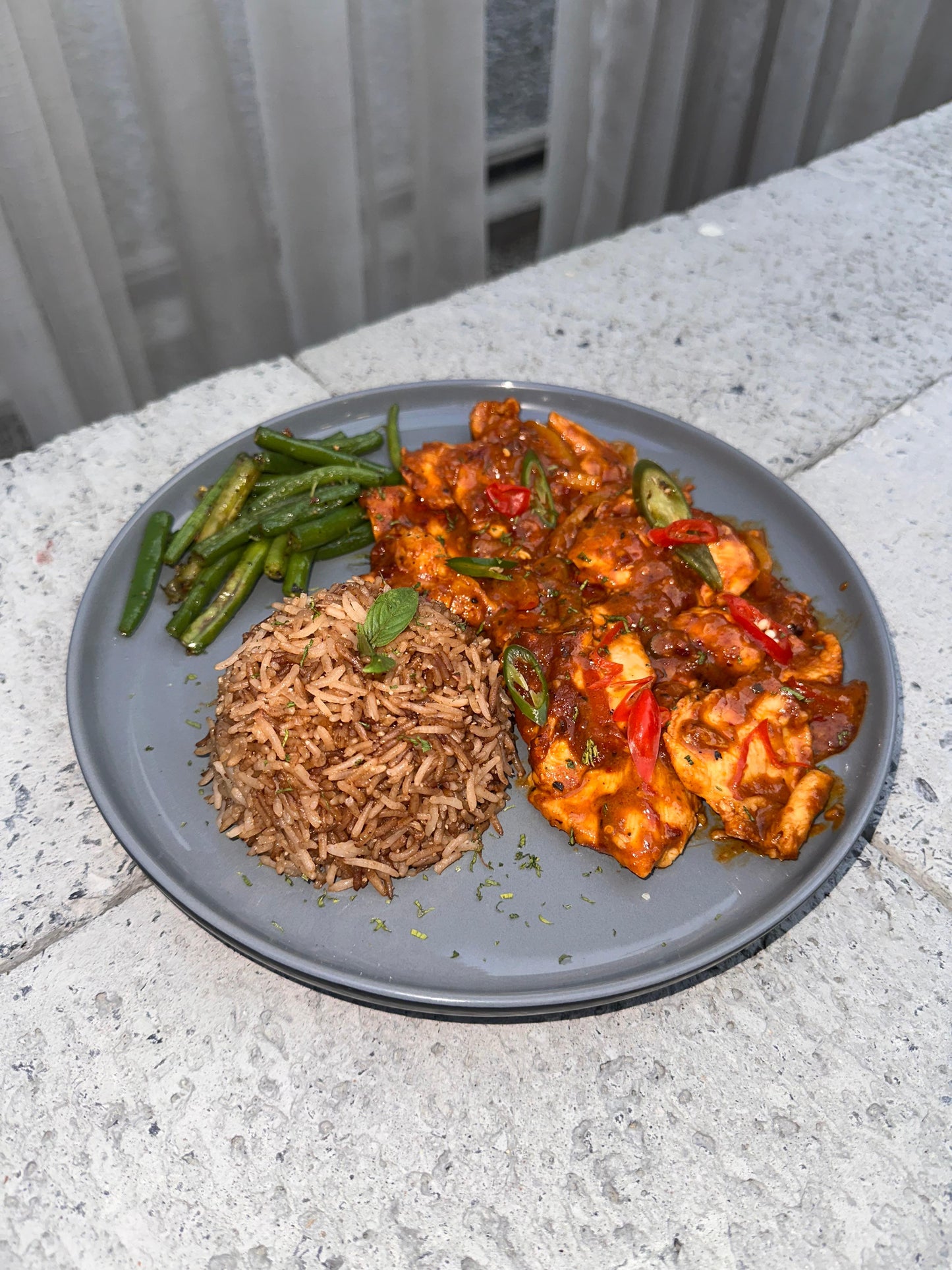 Sweet Chili Chicken With Rice