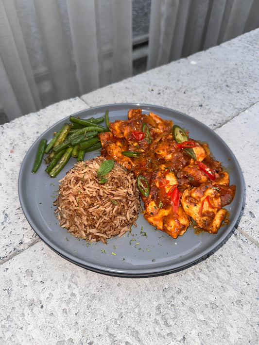 Sweet Chili Chicken With Rice